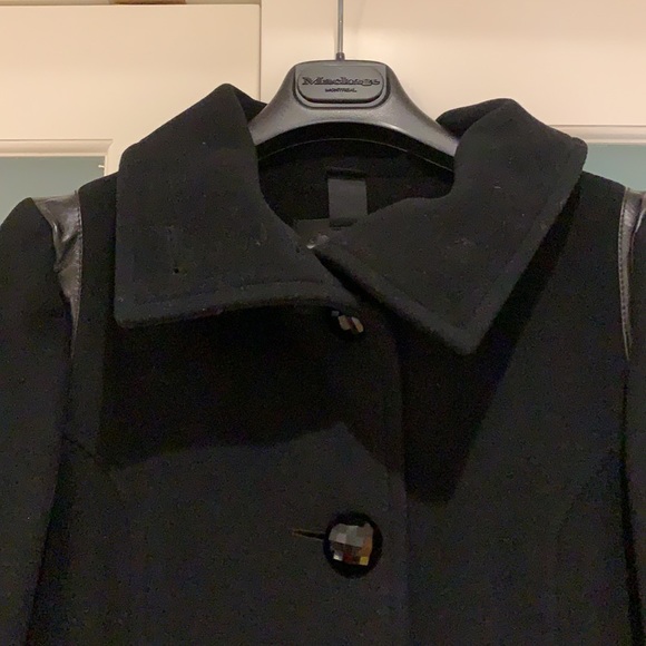 Mackage Women’s Funnel Neck Wool Cashmere Blend with Leather Trim - medium - Picture 2 of 10